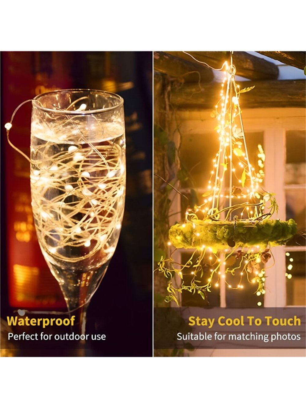 USB Fairy String Lights w/ Remote and Power Adapter, 66 Ft 200 Led Firefly Light